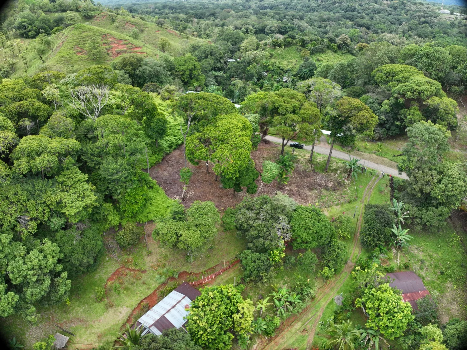Vista aérea sobre los lotes