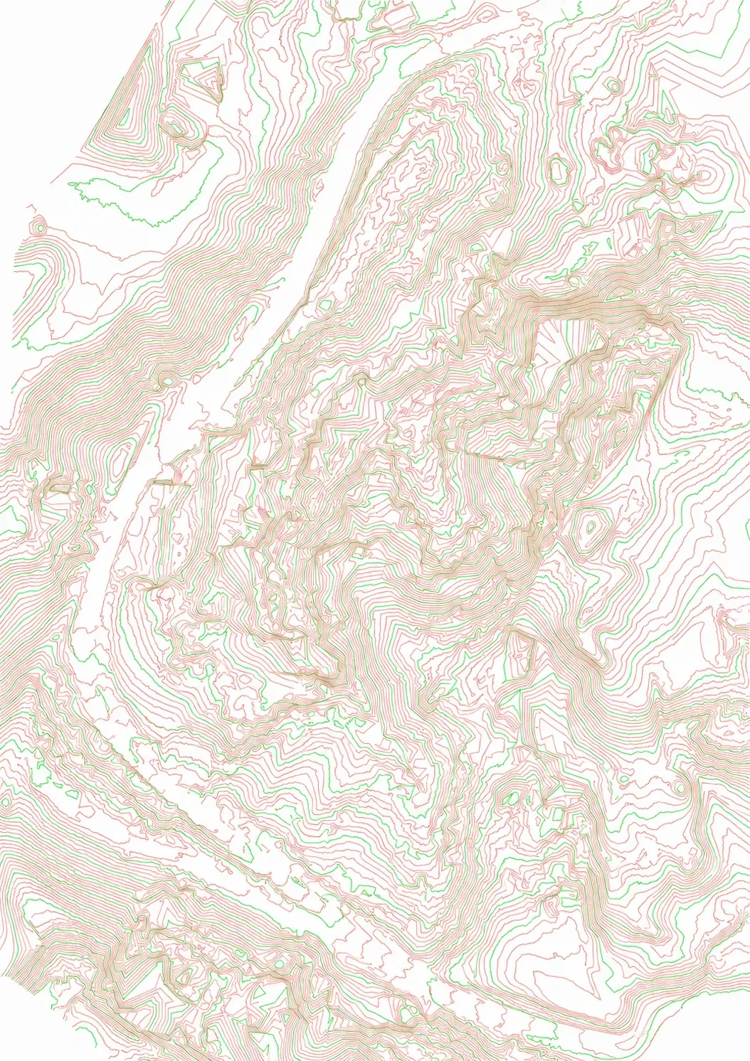 Estudio topográfico de la propiedad, curvas de nivel